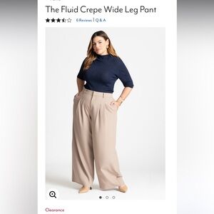 Eloquii Fluid Wide Leg Crepe Pants